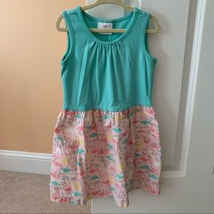 Hanna Andersson Flamingo Tank Dress Pockets Size 5